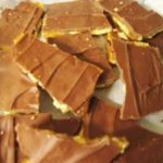 Pieces of salted toffee bar