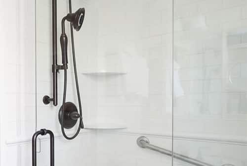 Hannah Rebekah shower showing oil rubbed bronze multiple shower heads